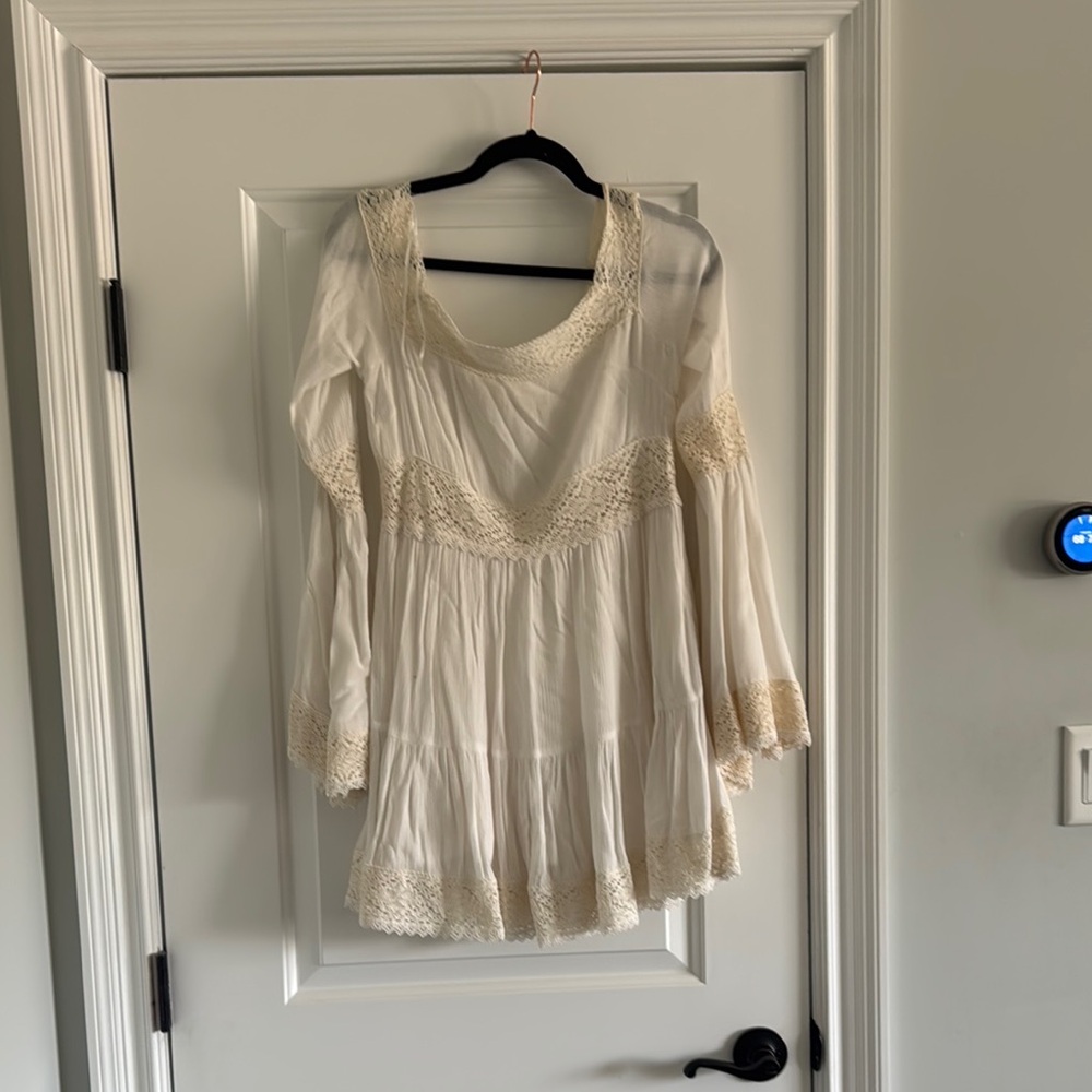 San Joy Cream Lace Mini Dress